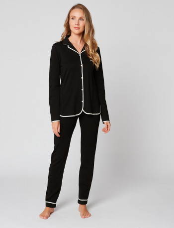 Button-down pyjamas 100% cotton ESSENTIEL H06A Noir