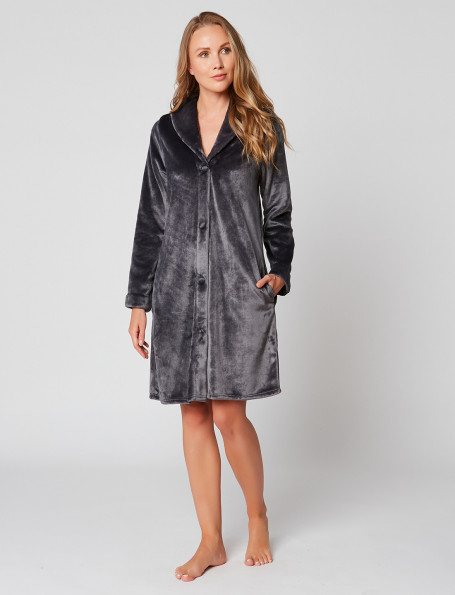 Fur Button-down dressing gown in ESSENTIEL H55A Vison 