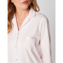 Pyjama boutonné 100% coton ESSENTIEL E06A Rose pâle